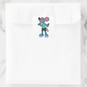 Muis als Dart-speler met kunst Vierkante Sticker (Tas)