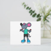 Muis als Dartsspeler met Pijltjes Briefkaart (Staand voorkant)