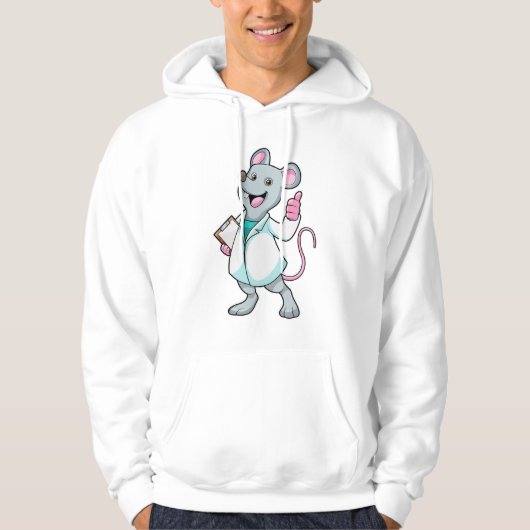 Muis als Doctor met de mantel van de dokter Hoodie (Voorkant)