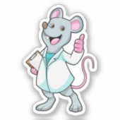 Muis als Doctor met de mantel van de dokter Sticker (Voorkant)