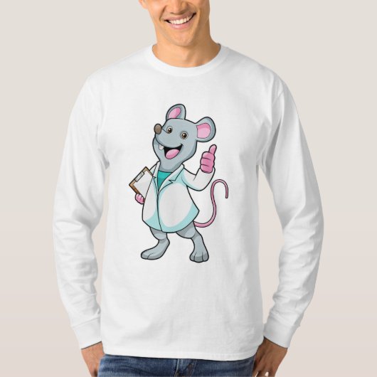 Muis als Doctor met de mantel van de dokter T-shirt (Voorkant)