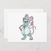 Muis als dokter met doktersjas briefkaart (Voorkant / Achterkant)