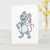 Muis als dokter met doktersjas kaart (Gele Bloem)