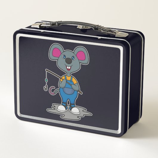 Muis als Fisher met Geviste staaf (Achterkant)