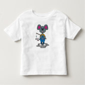 Muis als Fisher met Geviste staaf Kinder Shirts (Voorkant)