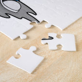 Muis als Fisher met Geviste staaf Legpuzzel (Zijkant)