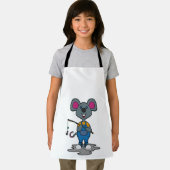 Muis als Fisher met Geviste staaf Schort (Insitu)