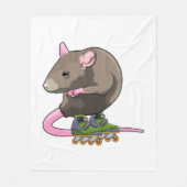 Muis als gealigneerd skater met gealigneerde schaa fleece deken (Voorkant)