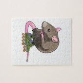 Muis als gealigneerd skater met gealigneerde schaa legpuzzel (Horizontaal)