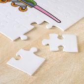 Muis als gealigneerd skater met gealigneerde schaa legpuzzel (Zijkant)