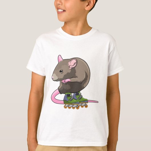 Muis als gealigneerd skater met gealigneerde schaa t-shirt (Voorkant)