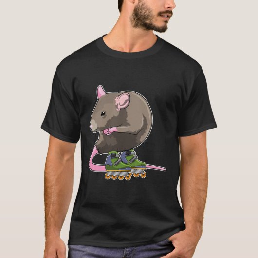 Muis als gealigneerd skater met gealigneerde schaa t-shirt (Voorkant)