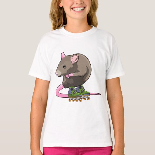 Muis als gealigneerd skater met gealigneerde schaa t-shirt (Voorkant)