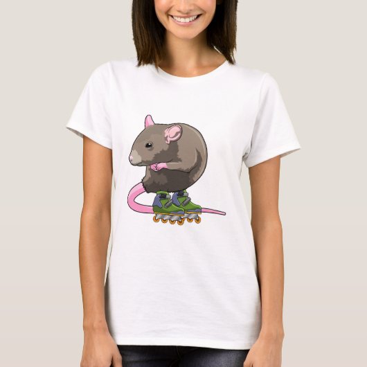 Muis als gealigneerd skater met gealigneerde schaa t-shirt (Voorkant)