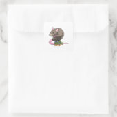 Muis als gealigneerd skater met gealigneerde schaa vierkante sticker (Tas)