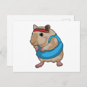 Muis als hardloper met hoofdband briefkaart (Voorkant / Achterkant)