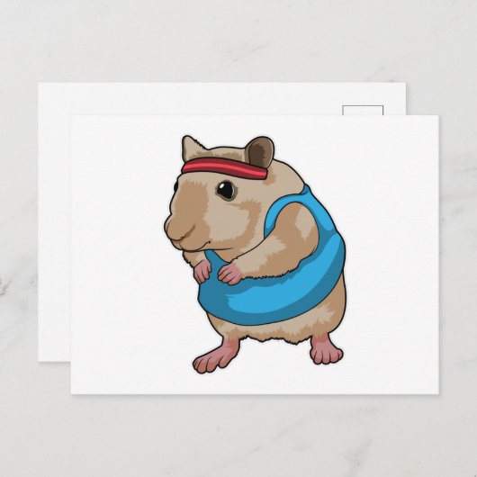 Muis als hardloper met hoofdband briefkaart (Voorkant / Achterkant)