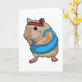 Muis als hardloper met hoofdband kaart (Gele Bloem)