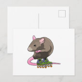 Muis als inline skater met inline skates briefkaart (Voorkant / Achterkant)