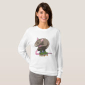 Muis als inlineskater met inline skates t-shirt (Voorkant volledig)