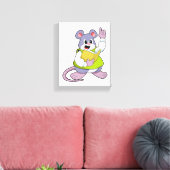 Muis als leraar met boek canvas afdruk (Insitu (Woonkamer))