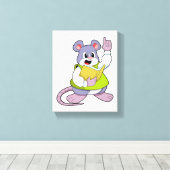Muis als leraar met boek canvas afdruk (Insitu (Houten vloer))