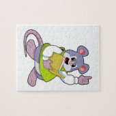 Muis als leraar met boek legpuzzel (Horizontaal)