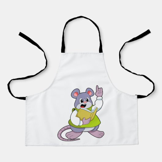 Muis als leraar met boek schort (Voorkant)