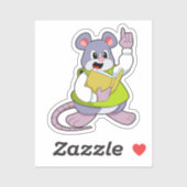 Muis als leraar met boek sticker (Vel)