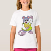 Muis als leraar met boek t-shirt (Voorkant)