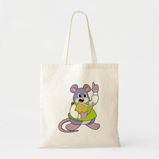 Muis als leraar met boek tote bag (Voorkant)