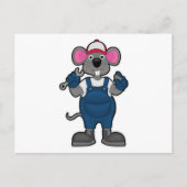 Muis als mechanisch met schroef en spananner briefkaart (Voorkant)