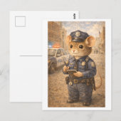 Muis als politieagent briefkaart (Voorkant / Achterkant)