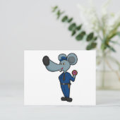 Muis als politieagent met Donut Briefkaart (Staand voorkant)