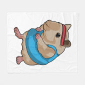 Muis als Runner met Hoofdband Fleece Deken (Voorkant (Horizontaal))