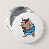 Muis als Runner met Hoofdband Ronde Button 7,6 Cm (Voorkant /achterkant)