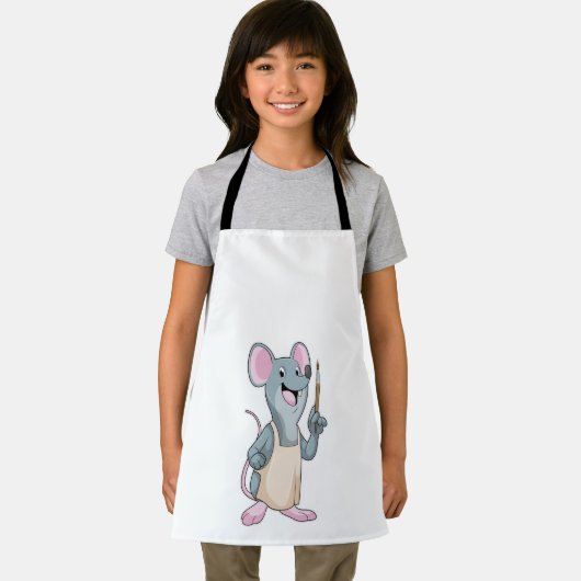 Muis als Schilder met penseel van verf Schort (Insitu)