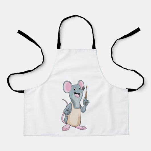 Muis als Schilder met penseel van verf Schort (Voorkant)