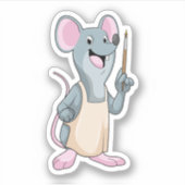 Muis als Schilder met penseel van verf Sticker (Voorkant)
