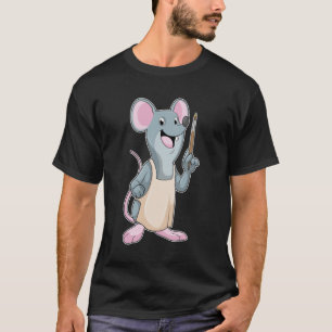 Muis als Schilder met penseel van verf T-shirt