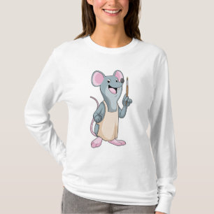Muis als Schilder met penseel van verf T-shirt