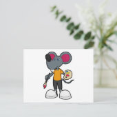 Muis als schilder met verf & kwast briefkaart (Staand voorkant)