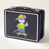 Muis als Skater met skateboard (Achterkant)