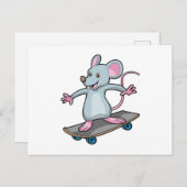 Muis als skater met skateboard briefkaart (Voorkant / Achterkant)