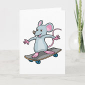 Muis als skater met skateboard kaart (Voorkant)