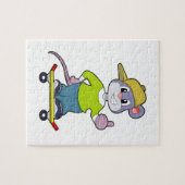 Muis als Skater met skateboard Legpuzzel (Horizontaal)