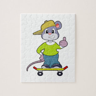 Muis als Skater met skateboard Legpuzzel