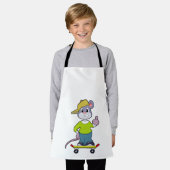 Muis als Skater met skateboard Schort (Gedragen)