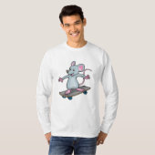Muis als Skater met skateboard T-shirt (Voorkant volledig)