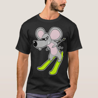 Muis als skiër met ski 1 t-shirt